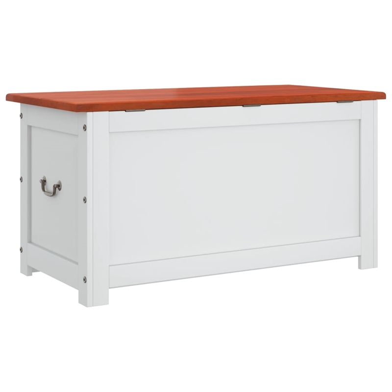 vidaXL Solid Acacia Wood and Engineered Wood Storage Chest in Brown and White