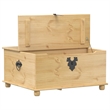 vidaXL Large Engineered Wood with Metal Storage Box in Honey