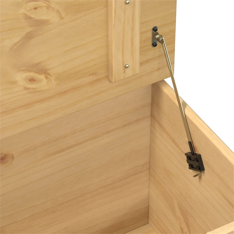 vidaXL Large Engineered Wood with Metal Storage Box in Honey