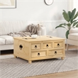 vidaXL Large Engineered Wood with Metal Storage Box in Honey