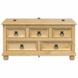 vidaXL Large Engineered Wood with Metal Storage Box in Honey