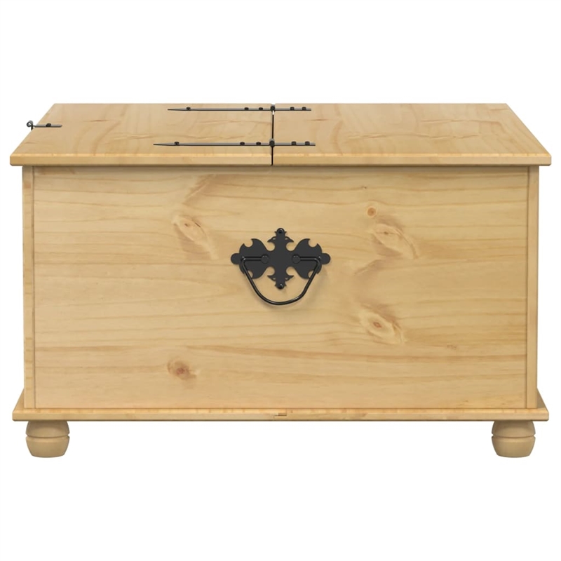 vidaXL Large Engineered Wood with Metal Storage Box in Honey