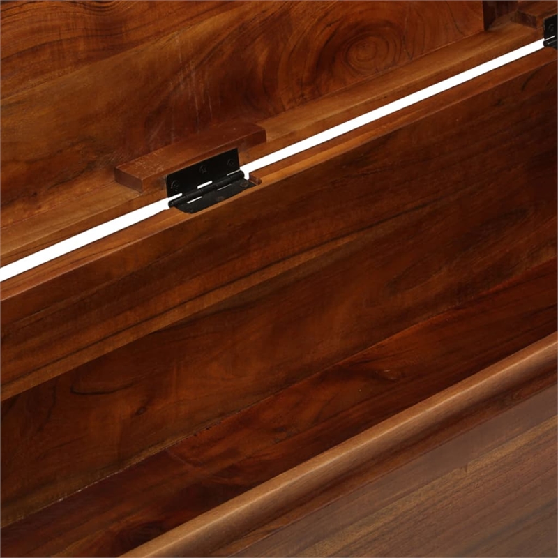 vidaXL Large Solid Acacia Wood Storage Trunk in Brown