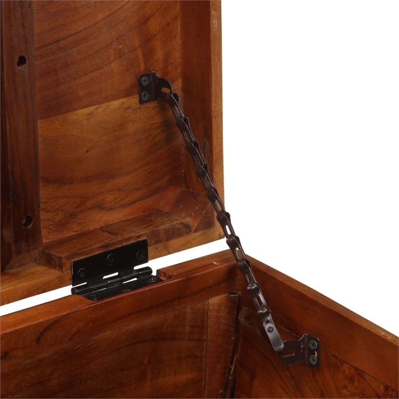 vidaXL Large Solid Acacia Wood Storage Trunk in Brown