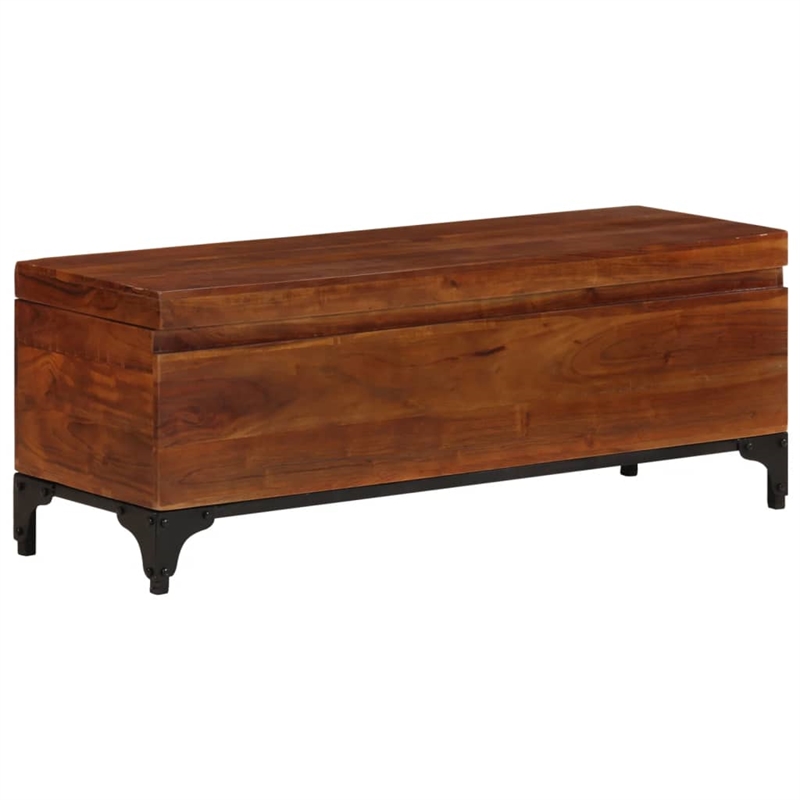 vidaXL Large Solid Acacia Wood Storage Trunk in Brown