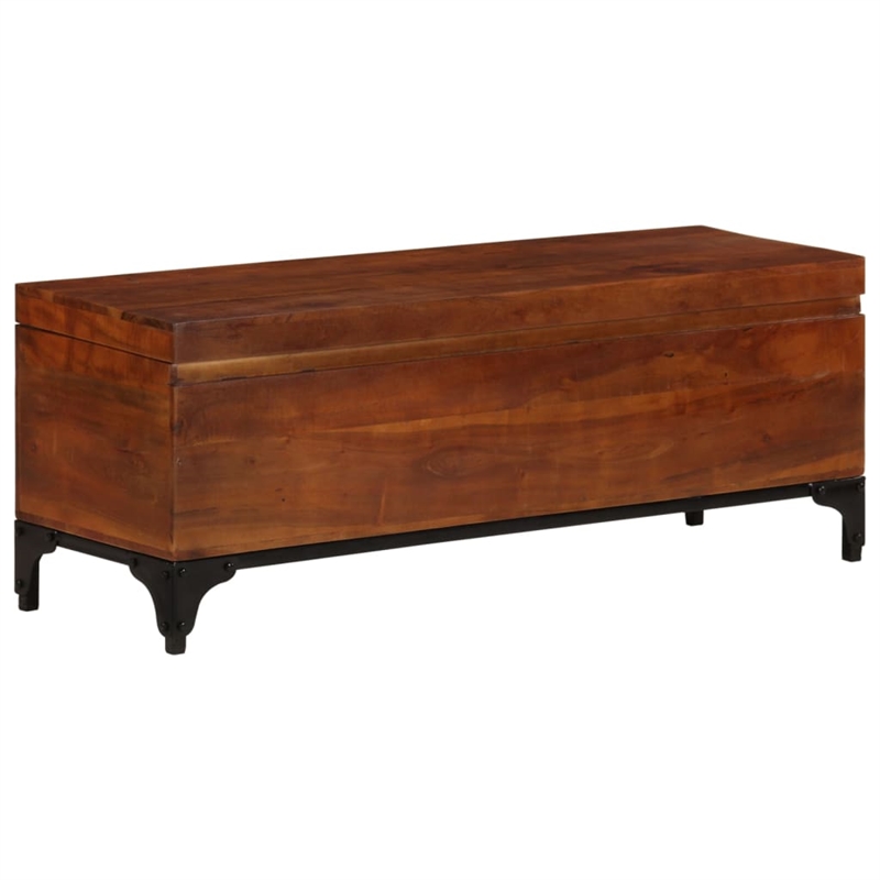 vidaXL Large Solid Acacia Wood Storage Trunk in Brown