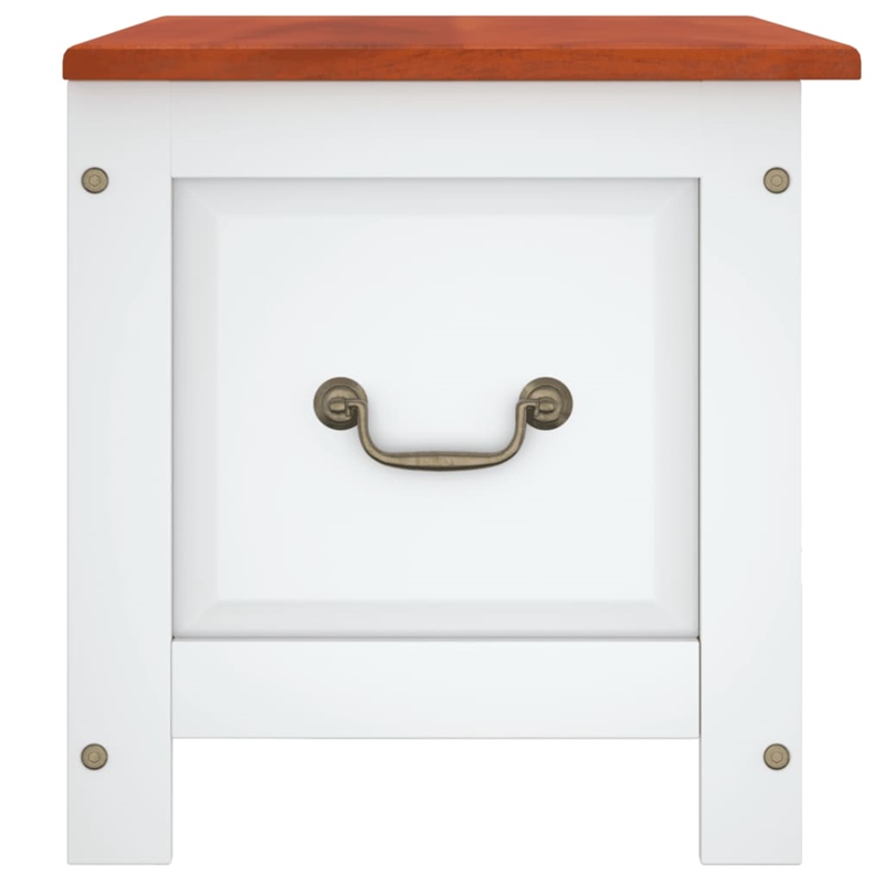 vidaXL Solid Acacia Wood and Engineered Wood Storage Chest in Brown and White