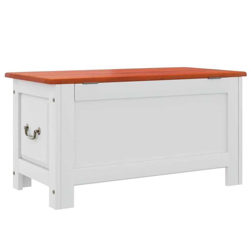 vidaXL Solid Acacia Wood and Engineered Wood Storage Chest in Brown and White