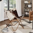 vidaXL Butterfly Cowhide Chair in Brown and White
