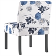 vidaXL Polyester and Solid Wood Slipper Chair in Blue and White