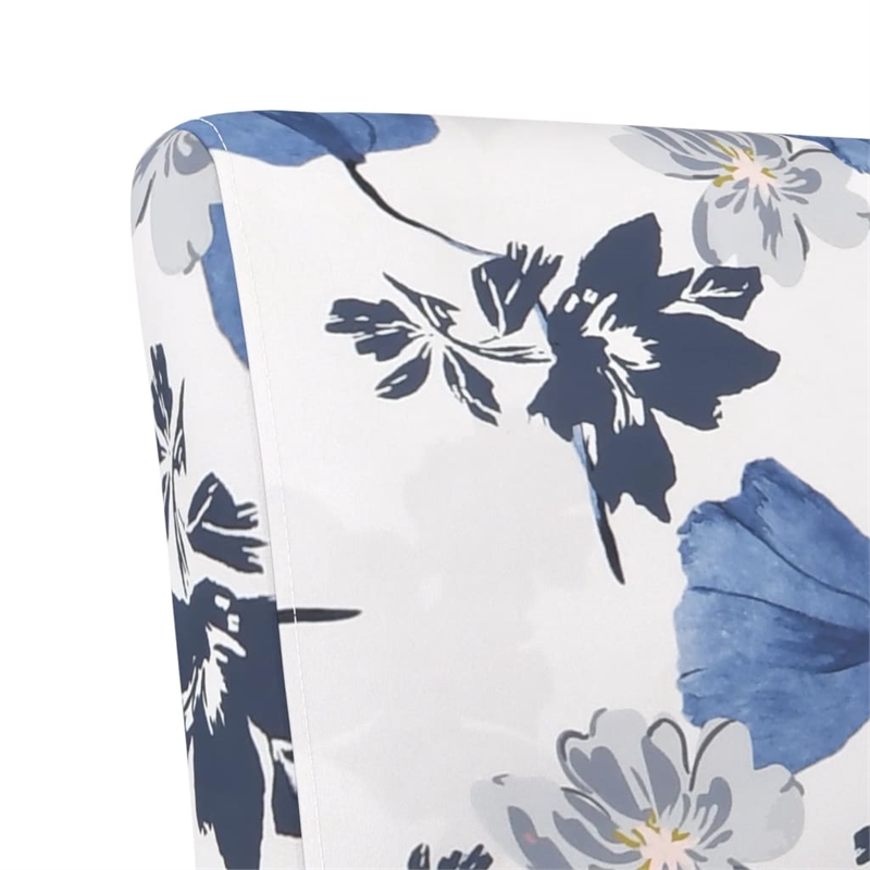 vidaXL Polyester and Solid Wood Slipper Chair in Blue and White