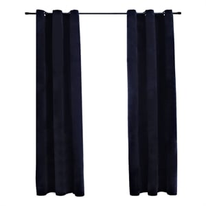 vidaXL 37&quotx63&quot Velvet Blackout Curtains with Rings 2 pcs in Black