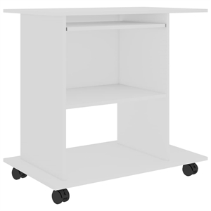 vidaXL Engineered Wood Compact Pull-Out Computer Desk in White