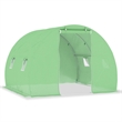 vidaXL Medium Polyethylene Mesh Galvanized Steel Greenhouse in Green