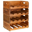 vidaXL 4 pcs Solid Mahogany Wood Wine Racks for 16 Bottles in Brown