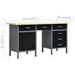 vidaXL Four Wall Panels and Two Cabinets Workbench in Black
