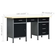 vidaXL Four Wall Panels and Two Cabinets Workbench in Black