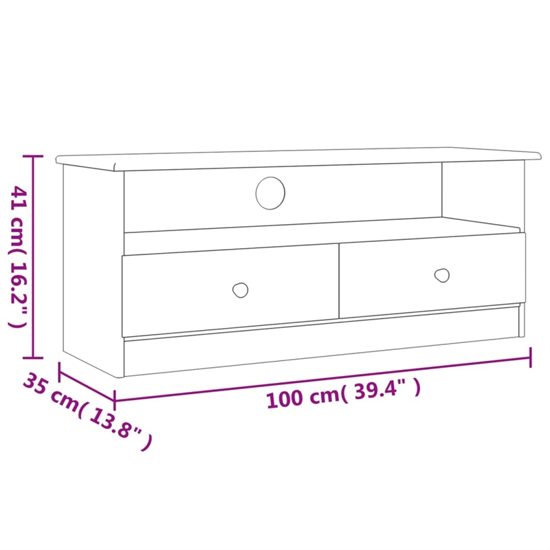 vidaXL Solid Pine Wood Medium TV Cabinet in Natural/Beige