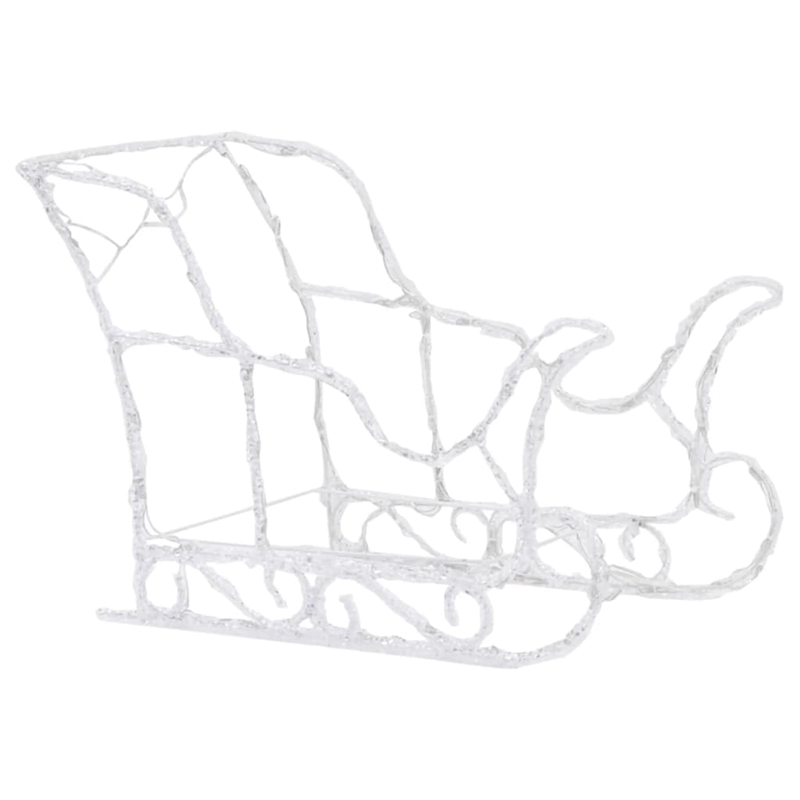 vidaXL Acrylic Reindeers & Sleigh Christmas Decoration in White