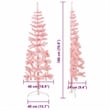 vidaXL PVC Steel Slim Artificial Half Christmas Tree in Pink