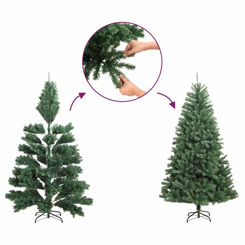 vidaXL PVC Steel Slim Artificial Half Christmas Tree in Silver
