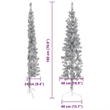 vidaXL PVC Steel Slim Artificial Half Christmas Tree in Silver