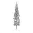vidaXL PVC Steel Slim Artificial Half Christmas Tree in Silver