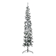 vidaXL PVC Steel Artificial Half Christmas Tree in Green and white