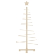 vidaXL Small Solid Pine Wood Christmas Tree in Natural