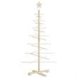 vidaXL Small Solid Pine Wood Christmas Tree in Natural