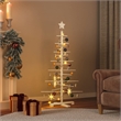 vidaXL Small Solid Pine Wood Christmas Tree in Natural