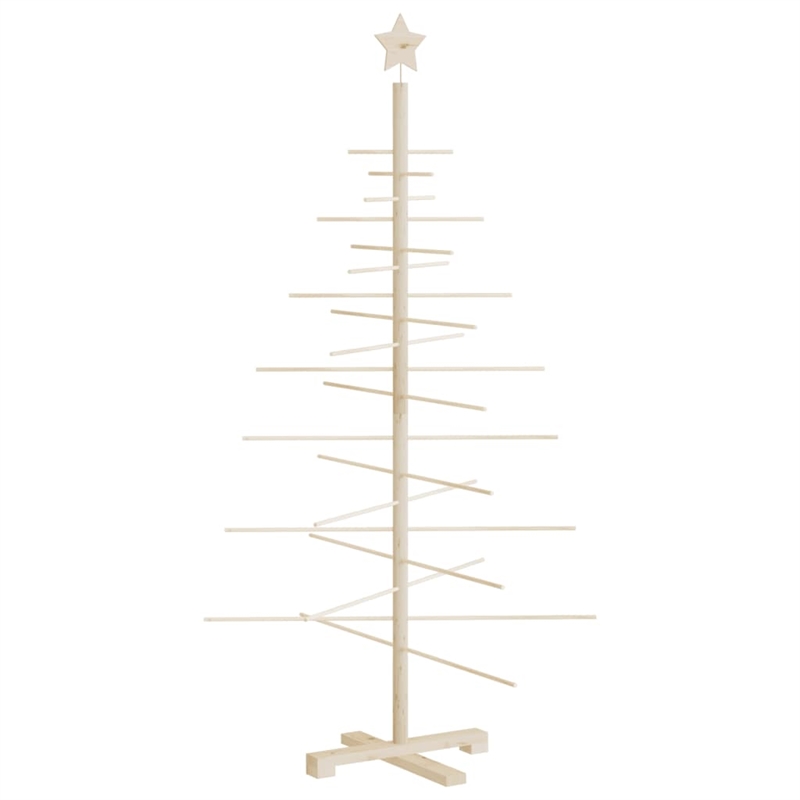 vidaXL Small/Medium Wooden Christmas Tree in Brown