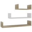 vidaXL Large Medium Small Engineered Wood Shelf Set of 3 in White/Multicolor