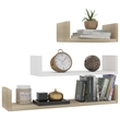 vidaXL Large Medium Small Engineered Wood Shelf Set of 3 in White/Multicolor