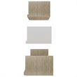 vidaXL Large Medium Small Engineered Wood Shelf Set of 3 in White/Multicolor