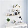vidaXL Large Medium Small Engineered Wood Shelf Set of 3 in White/Multicolor