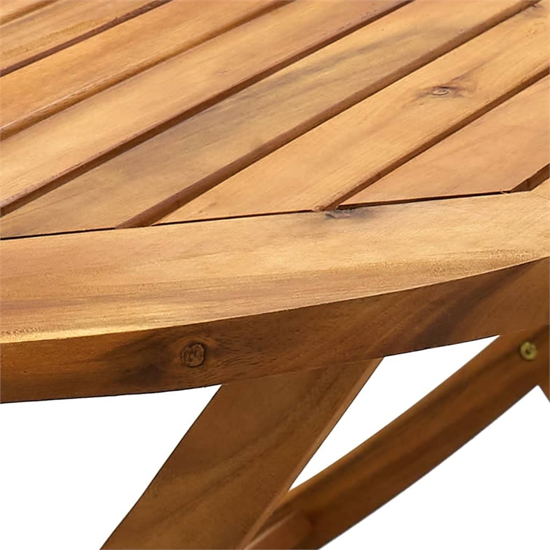 vidaXL Teak Solid Acacia Wood Medium Garden Foldable Table