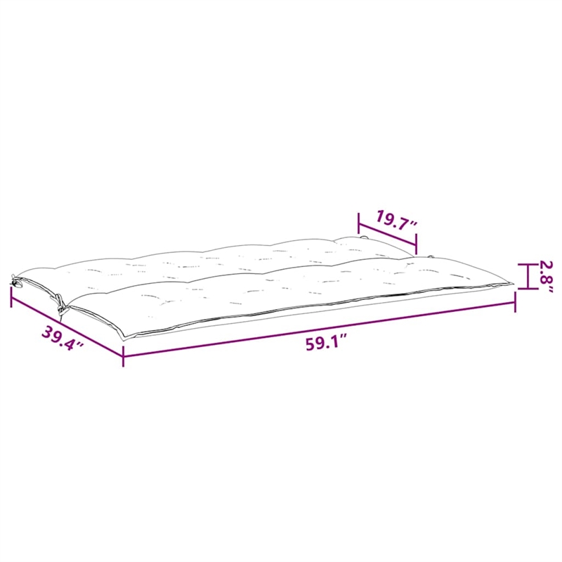 vidaXL Garden Bench Cushion in Black  (Set of 2 )