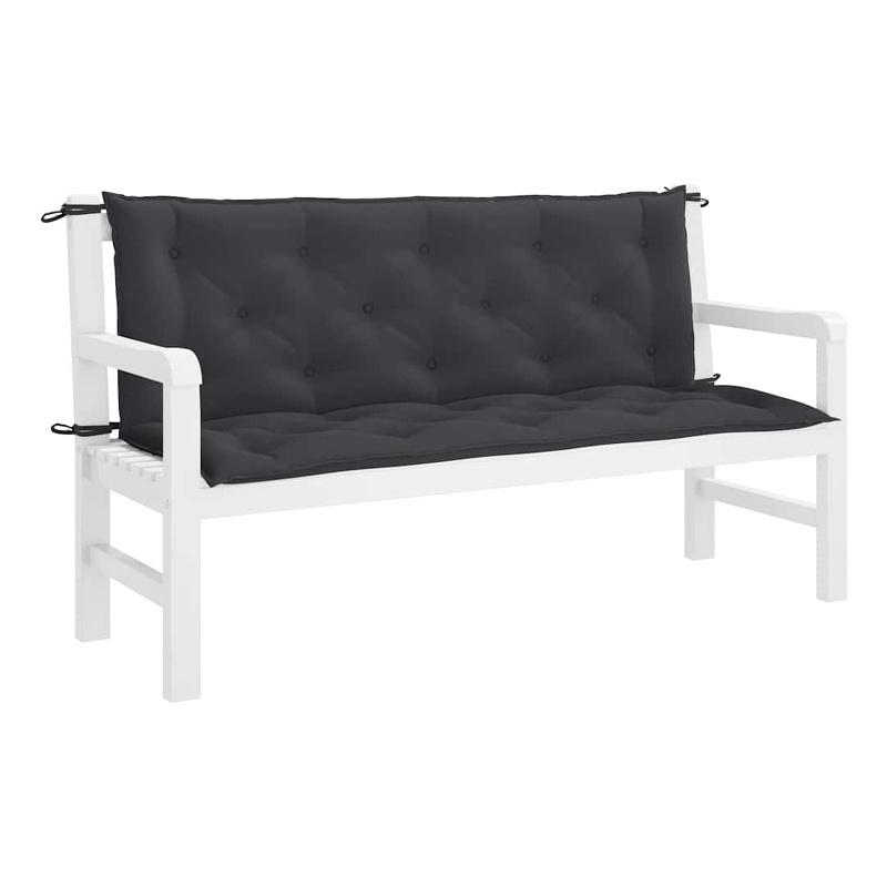 vidaXL Garden Bench Cushion in Black  (Set of 2 )