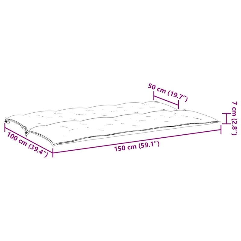 vidaXL Garden Bench Cushion in Wine red (Set of 2 )