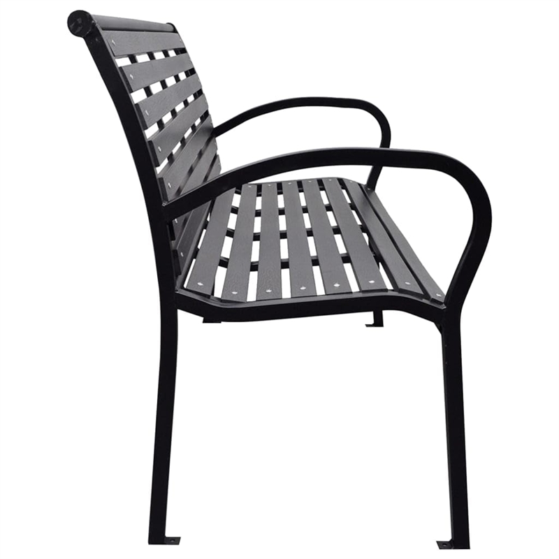 vidaXL Steel 116 cm wide Garden Bench in Black