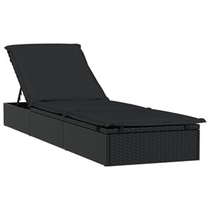 vidaXL Powder-Coated Steel Sunbed in Black Polyester