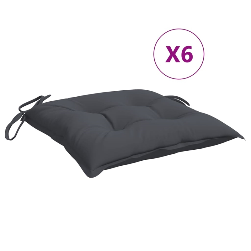 vidaXL Chair Cushion in Set of 6 Anthracite