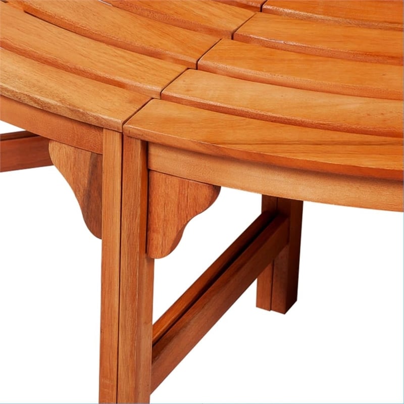 vidaXL Eucalyptus Tropical Hardwood Garden Bench in Brown (Wood Colour)