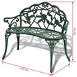 vidaXL 39.4 in Durable Cast Iron  Garden Bench in Green