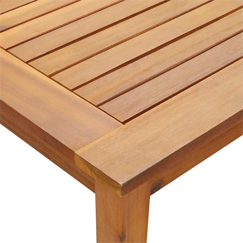 vidaXL Solid Acacia Wood Medium Durable Garden Table in Brown