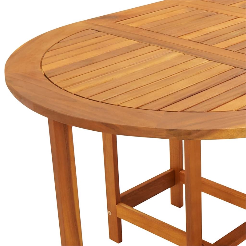 vidaXL Solid Acacia Wood Medium Dining Table in Natural Wood