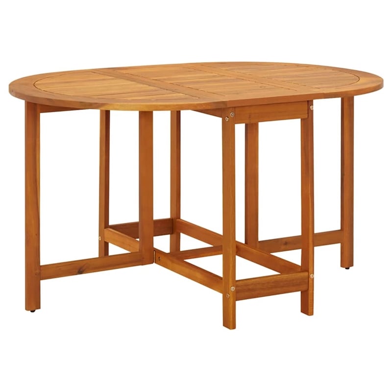 vidaXL Solid Acacia Wood Medium Dining Table in Natural Wood