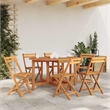 vidaXL Solid Acacia Wood Medium Dining Table in Natural Wood