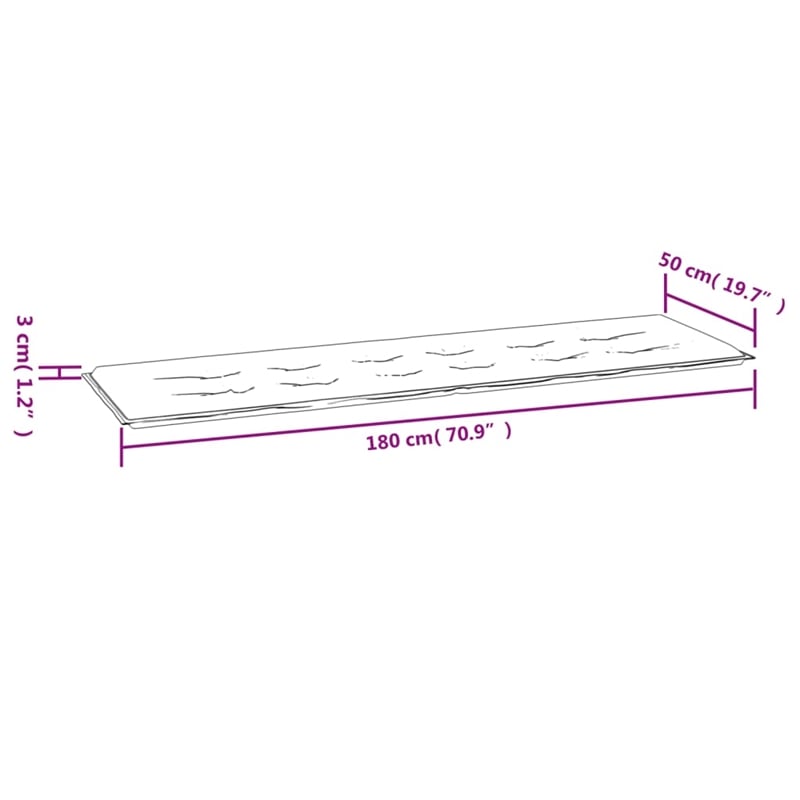 vidaXL Garden Bench Cushion in Gray Fabric